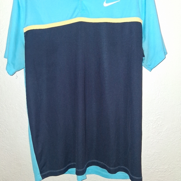 Nike Dri-Fit Standard Fit Golf Shirt Blue Navy L - Picture 3 of 6
